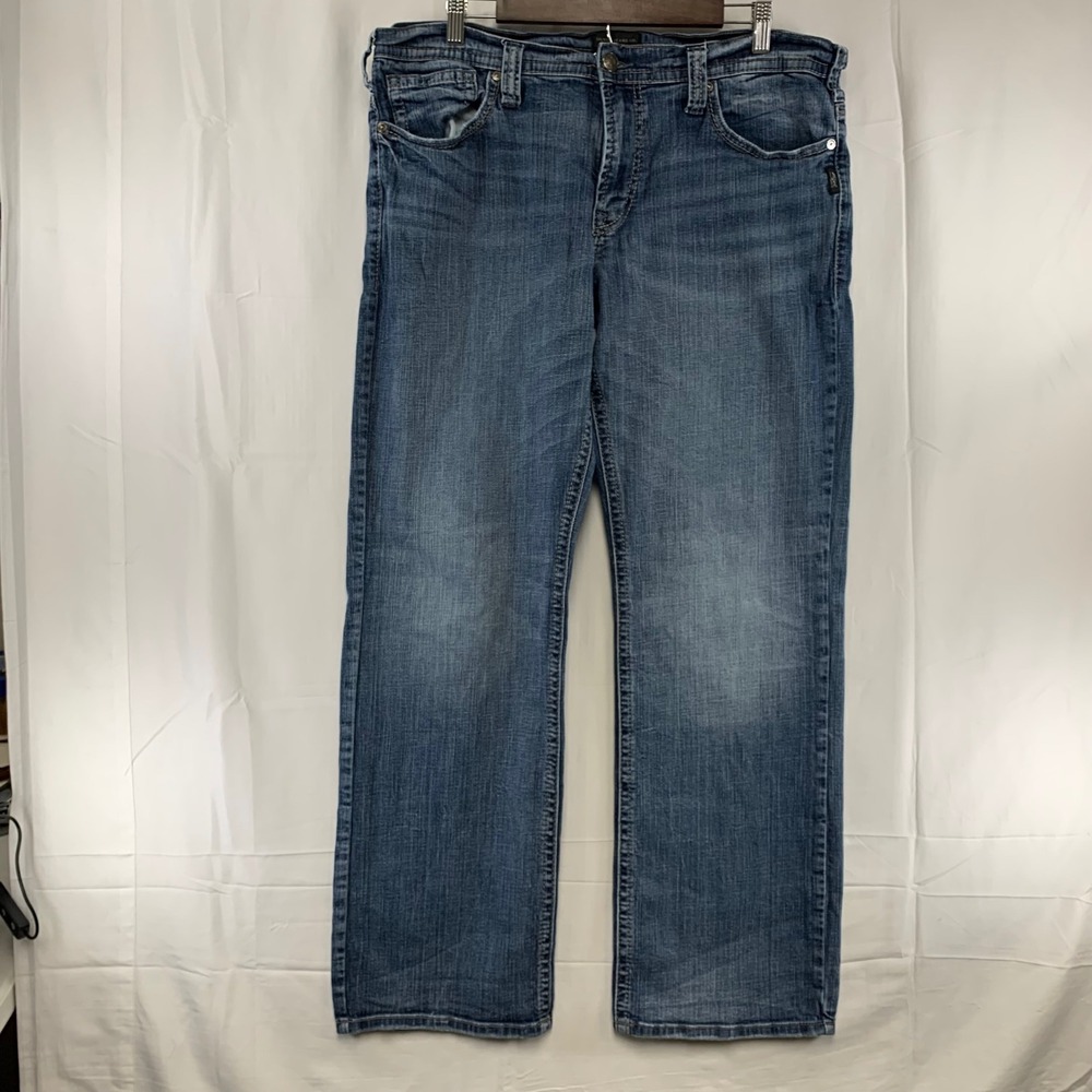Silver Jeans Co Gordie Jeans Mens 36x34 Blue Loose Fit Straight Leg M83456LDS328